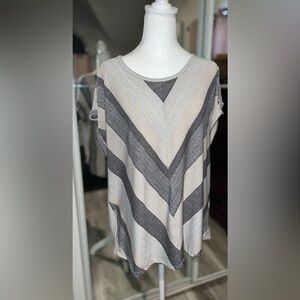 Oversized Striped Blouse 1X